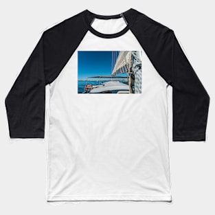 Sailing boat wide angle view in the sea Baseball T-Shirt